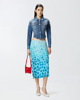 Gonna longuette georgette sfumata con paillettes e strass -  | Pinko