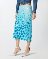 Gonna longuette georgette sfumata con paillettes e strass -  | Pinko