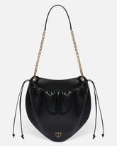 Gathered nappa leather hobo bag with chain shoulder strap PINKO Galleria -  | Pinko
