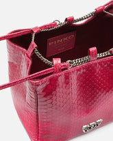 PINKO Galleria mini bucket bag in shiny reptile skin -  | Pinko