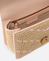 Mała torebka do ręki Mini Love Bag One Light w zygzaki ze skóry i rafii -  | Pinko