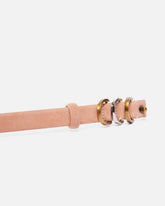 Cintura sottile 2cm in suede con anellini logati -  | Pinko