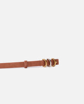 Cintura sottile 2cm in suede con anellini logati -  | Pinko