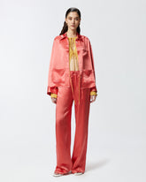 Pantaloni palazzo stile pigiama in satin -  | Pinko