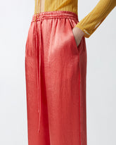 Pantaloni palazzo stile pigiama in satin -  | Pinko
