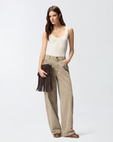 Jeans marroni con borchie -  | Pinko