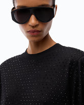 T-shirt con strass e logo -  | Pinko
