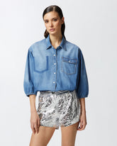 Camicia jeans maniche a tre quarti -  | Pinko