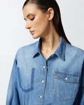 Camicia jeans maniche a tre quarti -  | Pinko