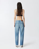 Jeans dritti con mini borchie strass -  | Pinko