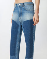 Jeans dritti con mini borchie strass -  | Pinko