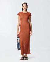 Long summer dress with perforated motif -  | Pinko
