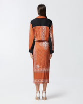 Long bandana-print wrap dress -  | Pinko
