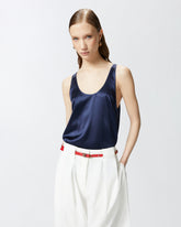 Canotta in satin di seta stretch -  | Pinko