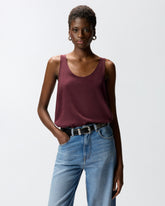 Vest top in sand wash silk -  | Pinko