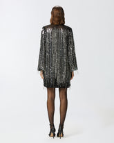 Abito corto con paillettes e frange -  | Pinko