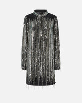 Abito corto con paillettes e frange -  | Pinko