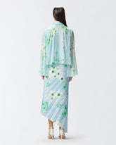Blusa leggera in creponne plissè a fiori -  | Pinko