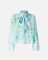 Blusa leggera in creponne plissè a fiori -  | Pinko