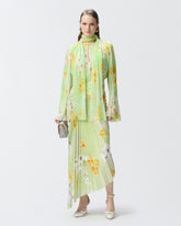 Blusa leggera in creponne plissè a fiori -  | Pinko