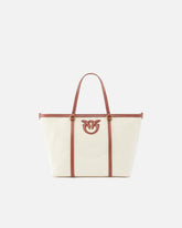 Borsa shopper media in canvas riciclato con doppi manici -  | Pinko