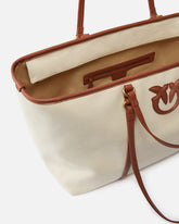 Maxi borsa shopper in canvas riciclato con doppi manici -  | Pinko
