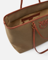 Maxi borsa shopper in canvas riciclato con doppi manici -  | Pinko