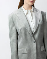Blazer monopetto in raso fiammato -  | Pinko