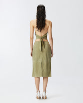 Gonna al ginocchio in suede con nodo -  | Pinko