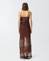 Abito slipdress in raso, pizzo e frange di strass -  | Pinko