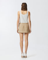 Minigonna in tweed con profili similpelle e zip -  | Pinko