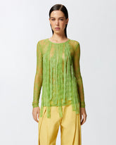 Maglia aderente in pizzo con frange -  | Pinko