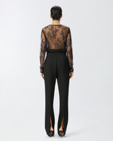 Maglia aderente in pizzo con frange -  | Pinko