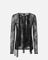 Maglia aderente in pizzo con frange -  | Pinko