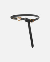 Cintura lunga in cuoio con applicazioni 2cm -  | Pinko