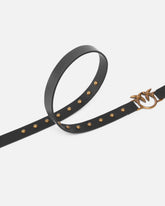 Cintura lunga in cuoio con applicazioni 2cm -  | Pinko