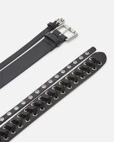 Cintura 4cm effetto doppio in pelle con infilature -  | Pinko