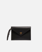 Pochette a mano in pelle con logo Love Birds -  | Pinko