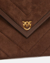 Bustina in pelle scamosciata con logo Love Birds -  | Pinko