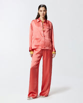 Camicia fluida in satin con taschino -  | Pinko