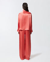 Camicia fluida in satin con taschino -  | Pinko