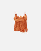 Top georgette arricciata con pizzo -  | Pinko