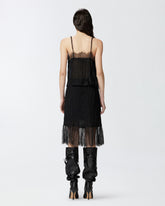 Top georgette arricciata con pizzo -  | Pinko