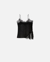 Top georgette arricciata con pizzo -  | Pinko