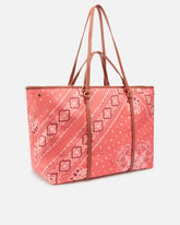 Borsa shopper maxi doppio manico con stampa bandana -  | Pinko