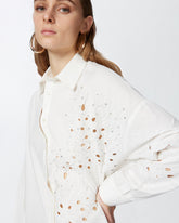 Camicia con ricamo sangallo e cristalli -  | Pinko