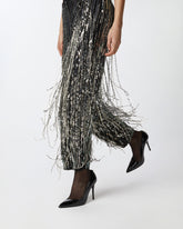 Pantaloni eleganti con frange e paillettes -  | Pinko
