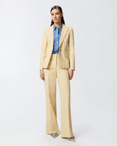 Pantaloni con piega in lino stretch -  | Pinko