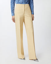 Pantaloni con piega in lino stretch -  | Pinko