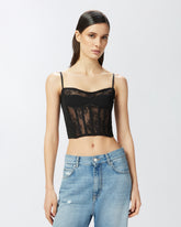 Bustino in pizzo con spalline sottili -  | Pinko